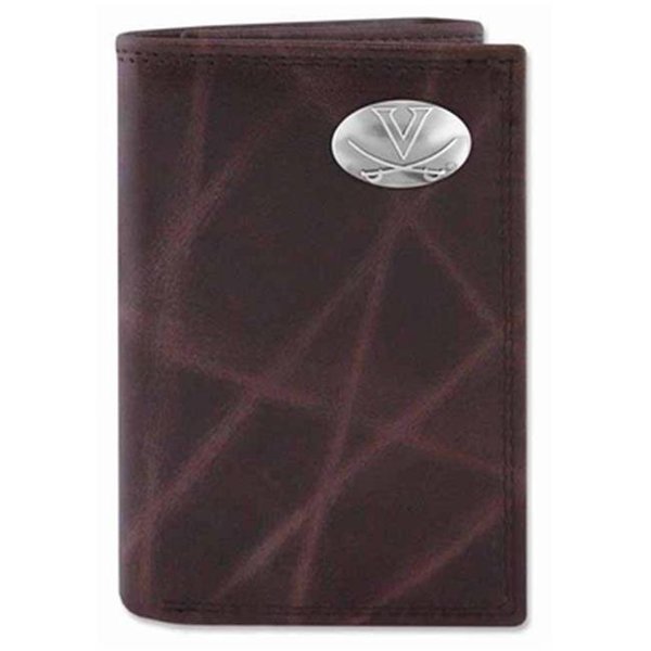Zeppelinproducts ZeppelinProducts UVA-IWT2-WRNK-BRW Virginia Trifold Wrinkle Leather Wallet UVA-IWT2-WRNK-BRW